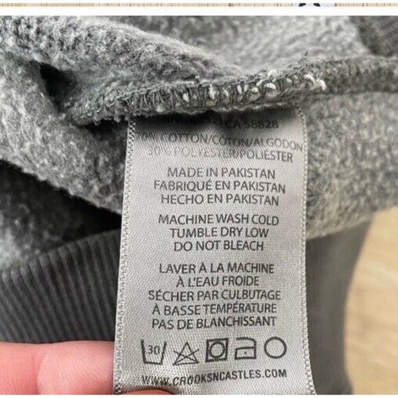 Crooks & Castles Klepto Bandanna Heavyweight Hoodie Washed Out Large NEW - Picture 7 of 7